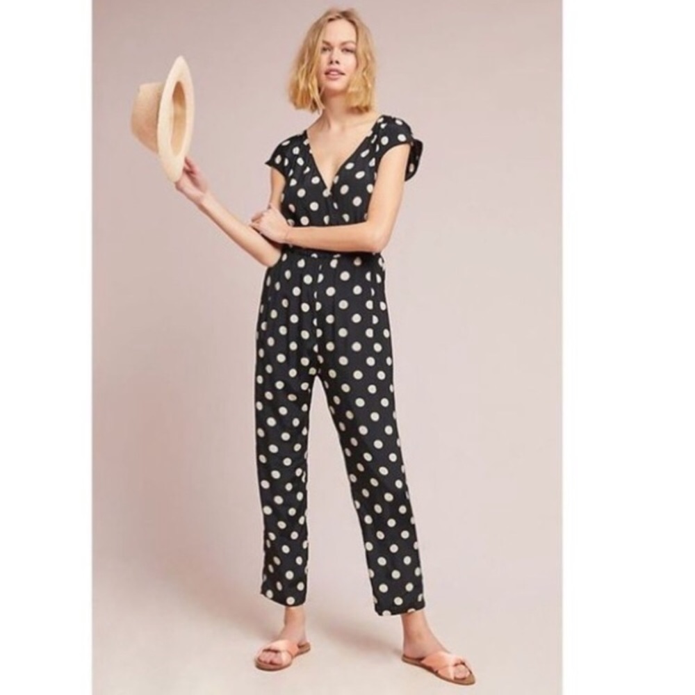 Anthropologie Corey Lynn Calter polka dot jumpsuit